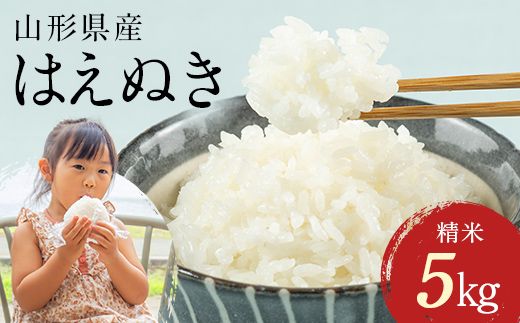 FYN1-281 【7月発送】 令和7年産 山形県産 はえぬき 5kg 2025年 お米 米 米米 ごはん ご飯 白米 国産 ブランド米 節水 時短 冷めてもおいしい お取り寄せ 食品 山形県 西川町 月山