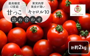 【2026年7月より発送】北海道 富良野市産 完熟ミニトマト 2種 計約2kg 甘っこ キャロル10 各1kg×2 詰め合わせ トマト 甘い 野菜 新鮮 数量限定 先着順【藏ファーム】