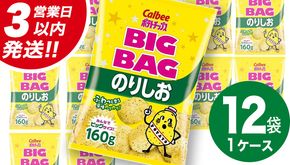 【最短3営業日！スピード発送】 カルビー ポテトチップス BIGBAG 160g のりしお 1ケース ( 12袋 ) ポテチ お菓子 おかし 大量 スナック おつまみ ジャガイモ じゃがいも まとめ買い 数量限定