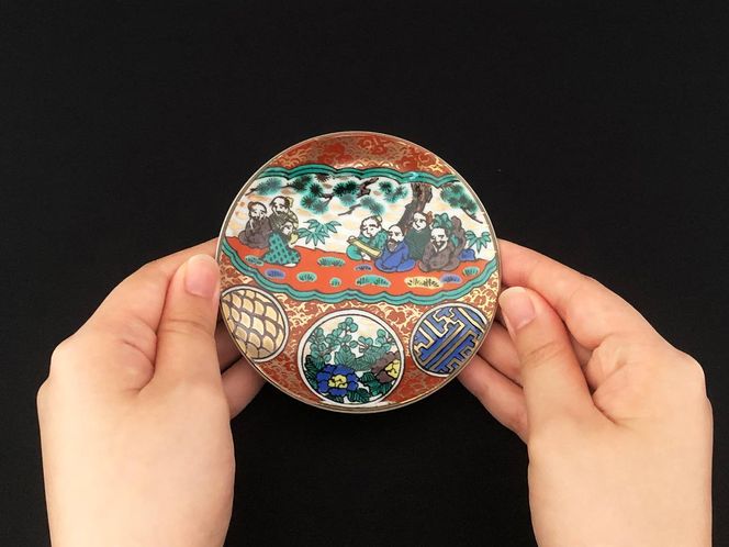 九谷焼　3.2号皿揃　時代絵 （5枚セット）a01 工芸品 