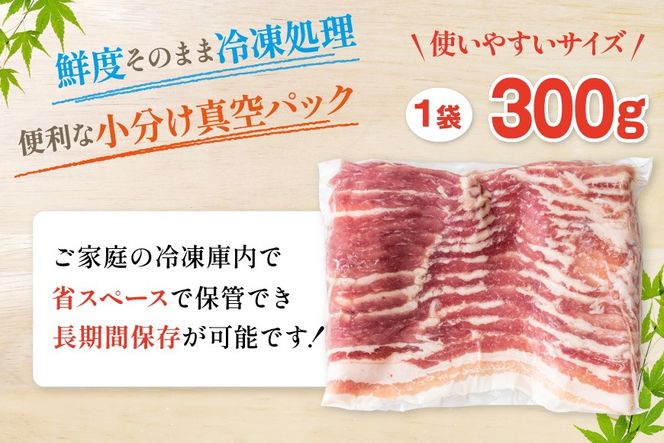 豚肉 小分け 豚バラ スライス 薄切り 300g 6袋 計 1.8kg [甲斐精肉店 宮崎県 美郷町 31as0094] 肉 精肉 お肉 豚 バラ肉 冷凍 国産 宮崎 真空 真空パック うす切り 豚バラ肉 スライス肉 小分けパック ふるさと納税