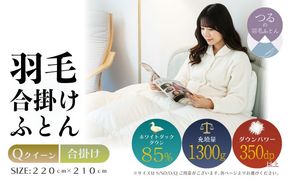 【クイーン】【合掛け】羽毛合掛けふとん　軽量素材　スーパーTTC（220ｃｍ×210ｃｍ） AA198