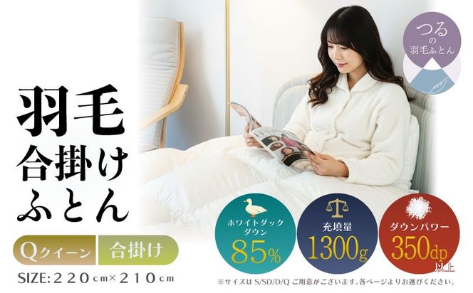 【クイーン】【合掛け】羽毛合掛けふとん　軽量素材　スーパーTTC（220ｃｍ×210ｃｍ） AA198