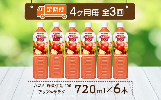 ns038-070　【定期便】4ヵ月毎全3回野菜生活100 アップルサラダ 720mlPET