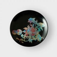 丸小皿 手毬牡丹 漆黒 ［NF153］ 303446_CU90072