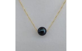 10-35伊勢志摩あこや本真珠スルーネックレス・ブラックSV製G