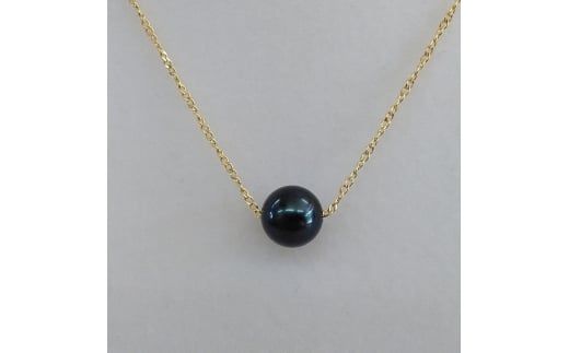 10-35伊勢志摩あこや本真珠スルーネックレス・ブラックSV製G