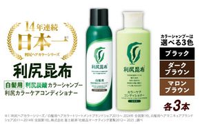 【色が選べる！6本セット】［白髪用］利尻炭酸カラーシャンプー＋利尻カラーケアコンディショナー 糸島市 / 株式会社ピュール ヘアケア コンディショナー [AZA056] シャンプー 白髪染め カラーシャンプー コンディショナー 無添加 ノンシリコン