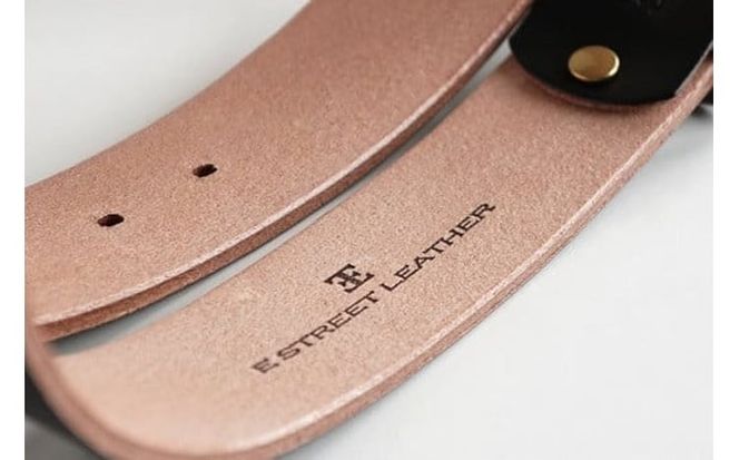 E STREET LEATHER ベンズクラシック 4cm幅 茶芯革 極厚レザーベルト ブラック【star005-01】