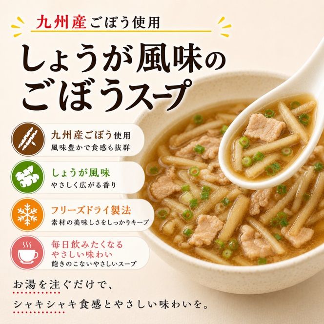 ～九州産ごぼう使用～ しょうが風味のごぼう フリーズドライスープ 30食