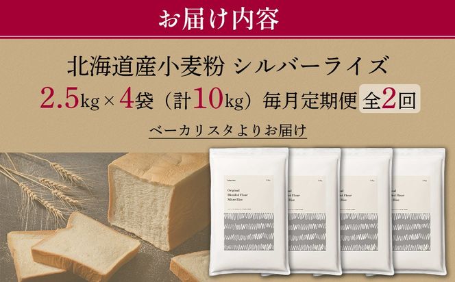 【毎月定期便】北海道産 はるゆたかブレンド小麦粉 シルバーライズ（パン用強力粉）10kg 全2回 MROBI031