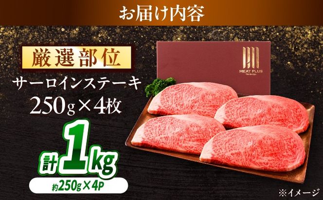【A4〜A5】長崎和牛 サーロインステーキ 1kg（250g×4） / さーろいん 牛肉 ぎゅうにく すてーき / 南島原市 / 株式会社MEAT PLUS[SHG030]