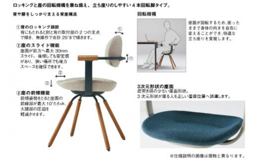 イトーキ『バーテブラ03』4本脚 回転座面 スチール脚 CD張地：ダークオリーブ（KG-855CD-F2L2CF）【EI085W】