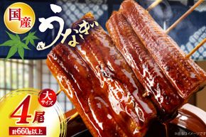 うなぎ 国産 日向うなぎ 蒲焼 大 4尾 計660g以上 [株式会社日向サンパーク 宮崎県 日向市 452061760] セット 小分け 鰻 ウナギ うなぎの蒲焼 蒲焼 蒲焼き ◎