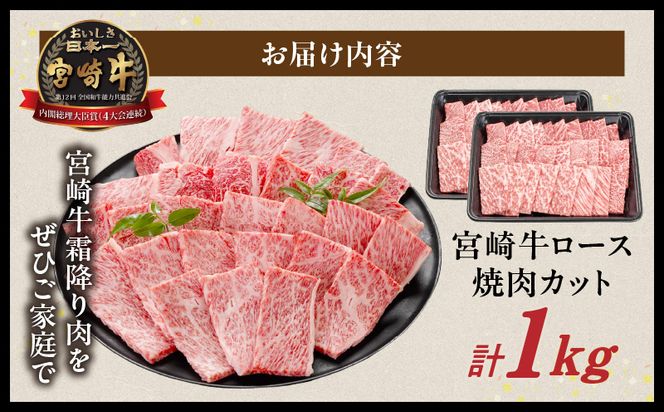 畜産農家応援! 宮崎牛ロース焼肉用 500g×2パック_29-N202