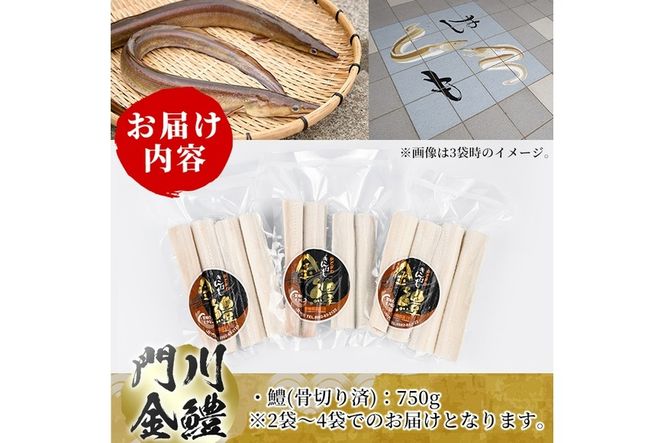 門川金鱧(計750g)骨切り済 ハモ 小分け 冷凍 魚介類 鍋 丼 国産 宮崎県 門川町【O-3】【門川漁業協同組合】