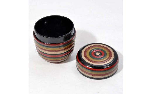 山中塗 中棗 細独楽 1個 轆轤挽き 棗 茶入れ 黒漆 化粧箱 贈答 贈り物 ギフト 山中木製漆器 伝統工芸 工芸品 国産 日本製 F6P-0211