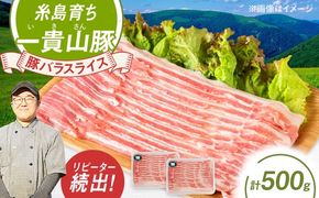 一貴山豚 バラスライス 計500g(250g×2p) 糸島市 / いきさん牧場 豚肉 冷凍[AGB040] 豚肉 豚 ブランド豚 一貴山豚 ポーク バラ スライス 250g 小分け