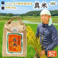 伊賀米コシヒカリ特別栽培米「真米」白米5kg【ymnk0001】