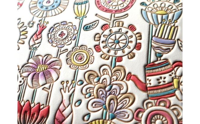 【文庫屋大関】パーソナルホルダー　ガーデン【皮革工芸品】 民芸品 雑貨 日用品 文房具 革小物 革製品 ファイル ケース 