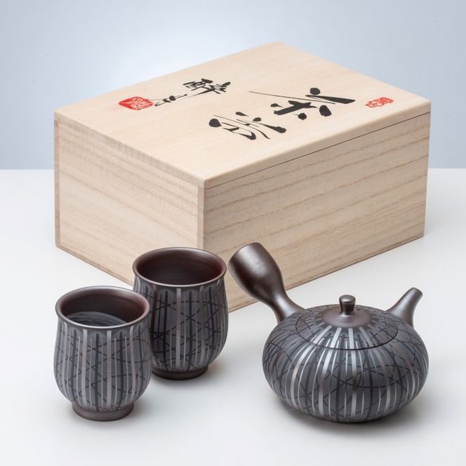 萬古焼（ばんこやき）】希少 萬古の匠・清水醉月（すいげつ）縞