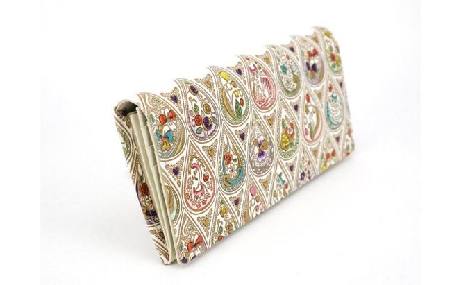 【文庫屋大関】束入れ 花と猫＜ミックス＞【皮革工芸品】 財布 お札 お札入れ 長財布 カード 小銭 牛革 手作り 日本製 墨田区 東京都