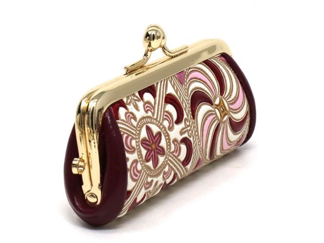 【文庫屋大関】印鑑ケース　錦紗＜ピンク＞【皮革工芸品】 ファッション小物 民芸品 