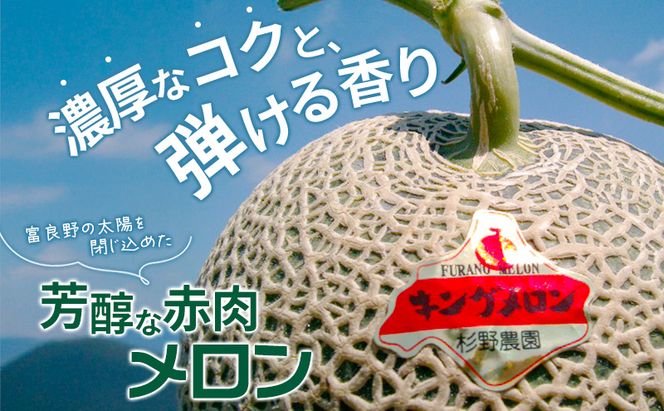 富良野産 キングメロン 大玉 1玉 特秀品(2.3kg以上) 赤肉 メロン 富良野メロン 果物 フルーツ 甘い ジューシー 新鮮 ブランドメロン 贈り物 ギフト おやつ 夏 北海道 富良野市