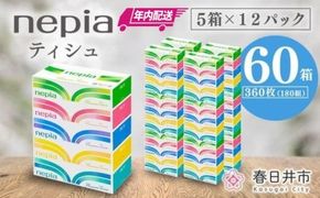 【年内配送】ネピアティシュ５箱×12パック