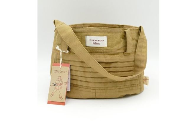 【一点物】高梁市消防本部 消防服リメイク ショルダーバッグ ファッション カバン 