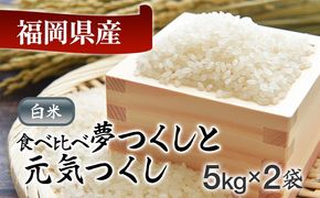 令和8年産 福岡県産米食べ比べ（白米）「夢つくし」と「元気つくし」セット　計10kg お取り寄せグルメ お取り寄せ 福岡 お土産 九州 福岡土産 取り寄せ グルメ 福岡県