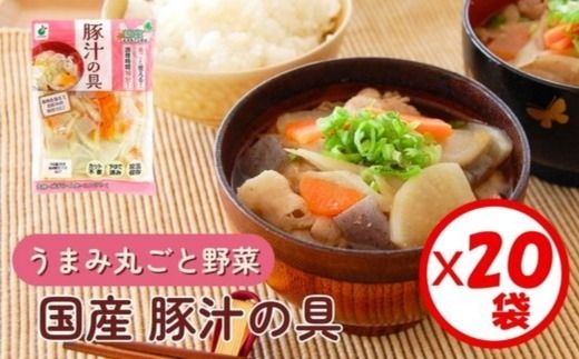 「うまみ丸ごと野菜 国産豚汁の具 390g」×20袋 ※離島への配送不可