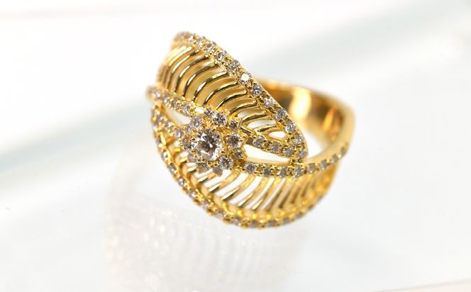 K18ダイヤルミナフェザーリング0.57ct　R240 260-018