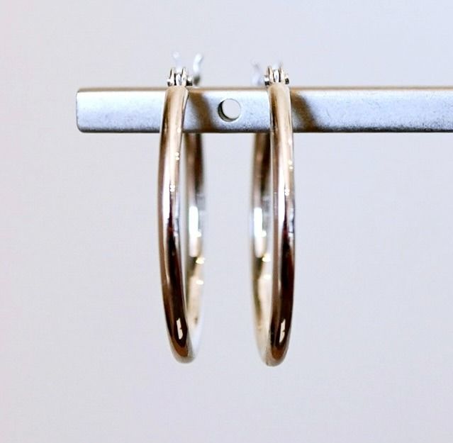 Pt900 プラチナ 地金 パイプ フープ 定番 ピアス（直径15mm) 保証書付 KO-0075 SWAD102