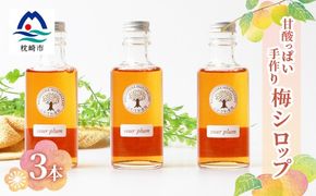 ふかざわ農園の梅シロップ 180ml×3瓶　手づくり シロップ ジュース 希釈用 A3-27 【1166382】_ 梅 うめ シロップ 炭酸割 調味料 美味しい 人気 送料無料 鹿児島県 枕崎市