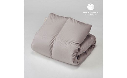 【nishikawa/西川】羽毛ふとん/ジーリンホワイトグースダウン90％ シングル 配色グレー【P264W】（滋賀県　近江八幡市）
