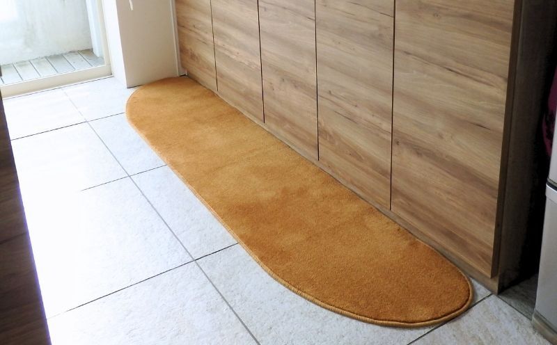 diw0025 北欧風キッチンマット ラグマットタイプ 45×150cm ゆりかご型 オーカー 抗菌防臭 SEK 織人しきもの屋工房