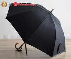 【高島屋選定品】「絹紬」雨晴兼用長傘（ブラック）〈小宮商店〉GX068 