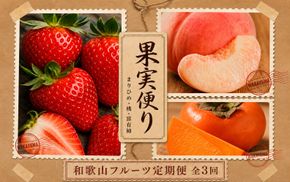 【全3回】紀州和歌山産旬のフルーツ定期便 (いちご・桃・富有柿) 【tkb373】