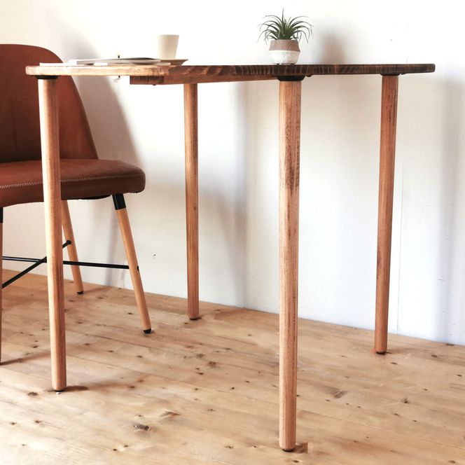 [木脚] 天然木のダイニングテーブル (ラウンド) W90×D90×H72cm｜オイル・ウレタン仕上げ 組立簡単 工具不要 [2429]