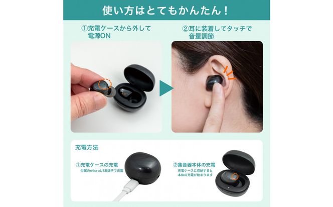 集音器　イヤリスチャージ　イヤホン型片耳　AS-E001 272183_AZ182