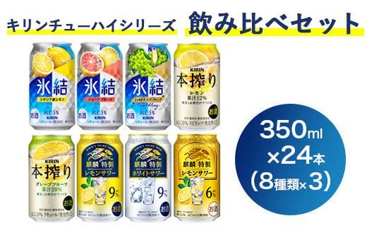 1133.キリンチューハイシリーズ飲み比べセット　350ml×24本（8種×3本）｜ お酒 麒麟 氷結 麒麟特製 本搾り
