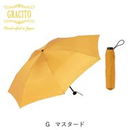 GRACITO 晴雨兼用 日本製 富士絹 軽量 レディース ミニ 折りたたみ傘 25200【マスタード無地】｜グラシト 婦人 傘 手開 カーボン骨 UVカット加工 日傘 雨傘 [0752]