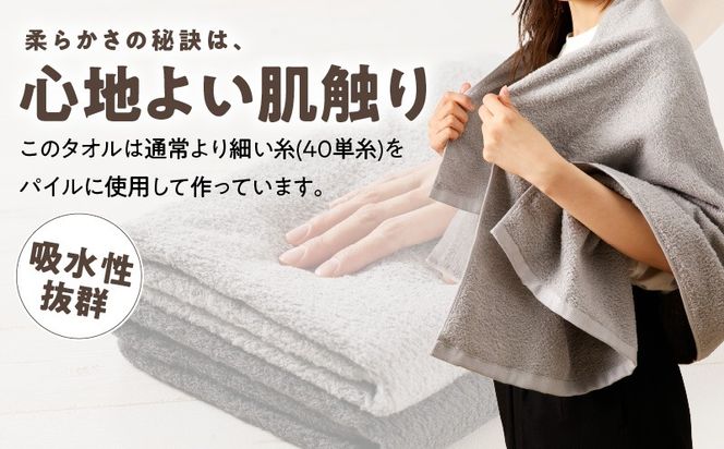 015B549 【TVで紹介！】ナチュレル 贅沢バスタオル 6枚（グレー系）【泉州タオル 国産 吸水 普段使い 無地 シンプル 日用品 家族 ファミリー】