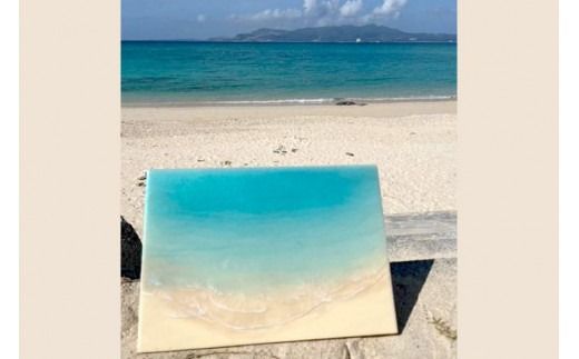 工芸品 海のレジンアートパネル（A3サイズ） 恩納BLUE 恩納村の海を自宅に｜レジン アート 雑貨 日用品 人気 おすすめ 送料無料 ふるさと 恩納村 沖縄県
