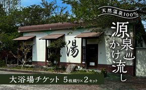 温泉 天然温泉100％ 源泉かけ流し 大浴場チケット5枚綴り×2セット 天然温泉 チケット 源泉