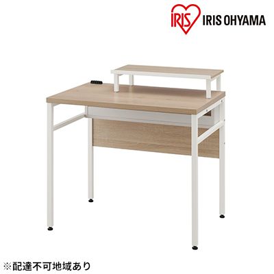 ケーブル収納デスク モニター台付 CSD-800M ライトナチュラル/ホワイト  アイリスオーヤマ 雑貨 日用品 インテリア 