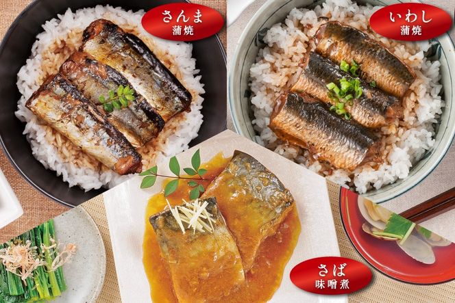 三陸食堂 煮魚 惣菜 セット 6種 9パック [阿部長商店 宮城県 気仙沼市 20565437] 簡単調理 レトルト 魚 レンジ 長期保存 魚料理 和食 常温保存 さんま いわし かつお さば ぶり めかじき 蒲焼 味噌煮 生姜煮 ポトフ つみれ汁 和食 常温保存 個包装