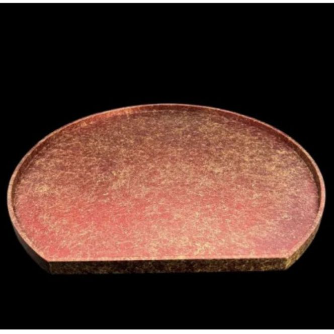 木製 半月トレイ 乱糸（マット仕上げ）赤溜［NF71］ 303446_CU90036VC02