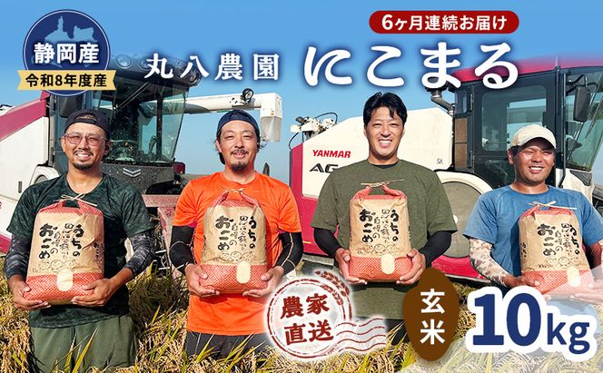 【予約】令和8年度産 静岡産 にこまる 玄米 定期便 10kg×6カ月 米 コメ にこまる 袋井市 静岡県